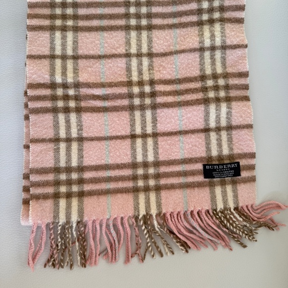 Burberry Pink Nova Check Cashmere Scarf - Picture 2 of 11